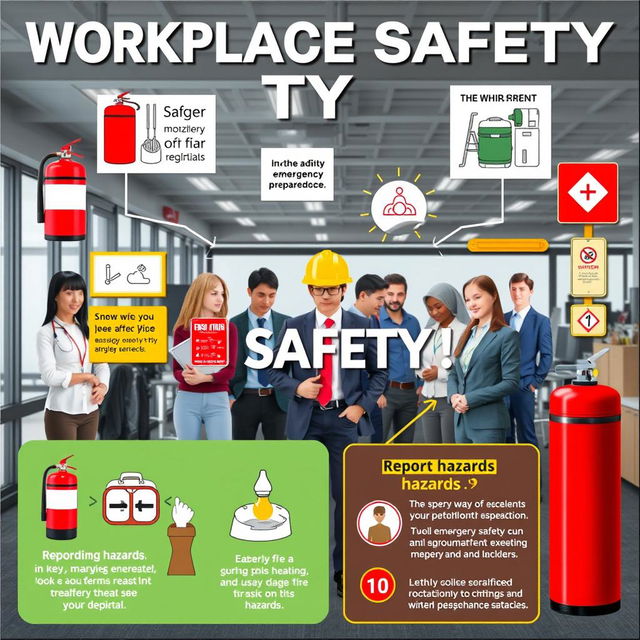 A visually captivating workplace safety poster emphasizing the importance of safety in the workplace