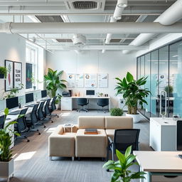 A serene and organized office space designed for productivity and comfort