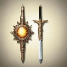 A high-quality digital art image depicting a unique sword stick