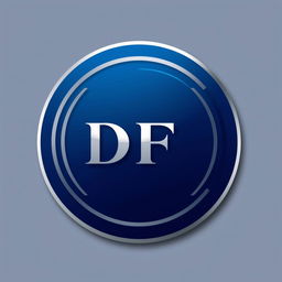 A sleek and modern circular logo featuring the letters "D F" prominently displayed at the center