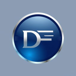 A sleek and modern circular logo featuring the letters "D F" prominently displayed at the center