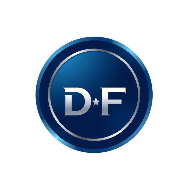 A sleek and modern circular logo featuring the letters "D F" prominently displayed at the center