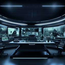 futuristic SWAT commander's office based on https://files.dreamhome.software/files/static/36604