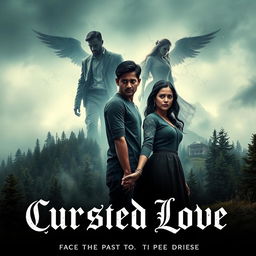 A dramatic movie poster for a supernatural thriller titled 'Cursed Love'