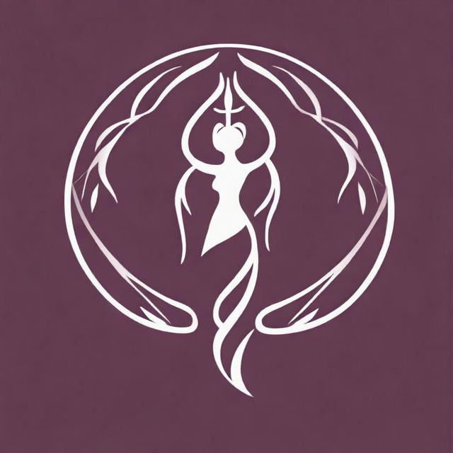 A high-quality, digital art image, representing a logo design for a goddess of love and fertility