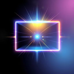 An abstract representation of a positively charged rectangle, depicted as a glowing geometric shape