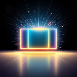 An abstract representation of a positively charged rectangle, depicted as a glowing geometric shape