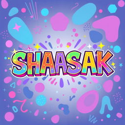 A vibrant and colorful digital artwork featuring the name 'SHASAK' in bold, creative typography