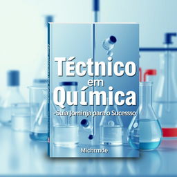 A visually appealing e-book cover for "Técnico em Química: Sua Jornada para o Sucesso"