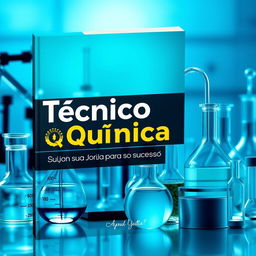 A visually appealing e-book cover for "Técnico em Química: Sua Jornada para o Sucesso"