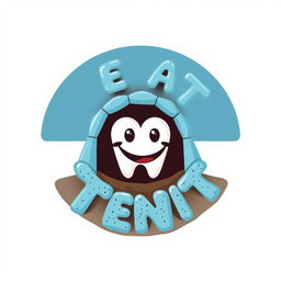 A playful and creative graphic design concept featuring a cheerful tooth tent