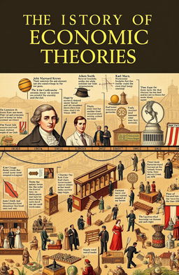 A detailed illustration representing the history of economic theories