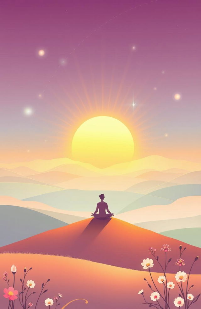 A serene and uplifting cover illustration for an ebook about spiritual awakening