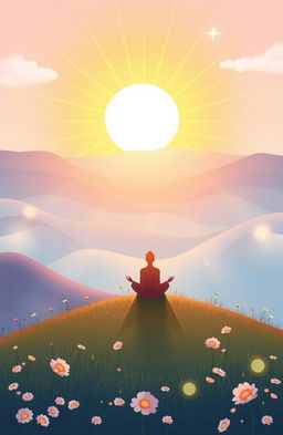 A serene and uplifting cover illustration for an ebook about spiritual awakening
