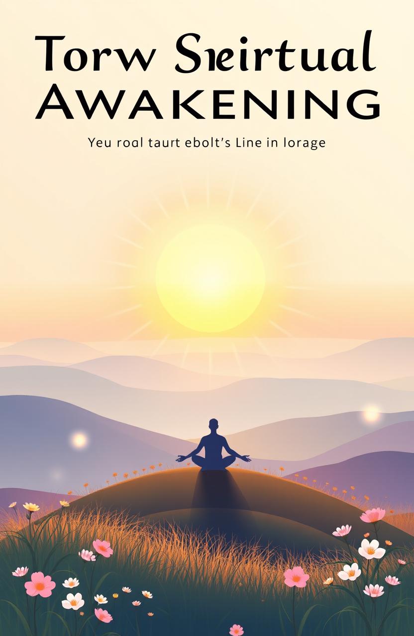 A serene and uplifting cover illustration for an ebook about spiritual awakening