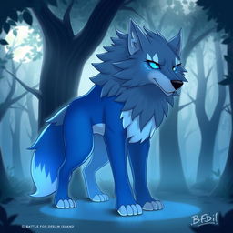 Teardrop from BFDI (Battle for Dream Island) depicted transforming into a majestic wolf