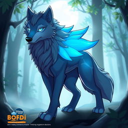 Teardrop from BFDI (Battle for Dream Island) depicted transforming into a majestic wolf
