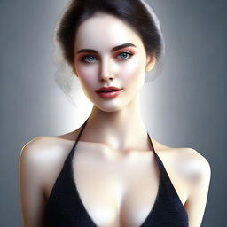 A high-quality digital art image of a woman with fair skin