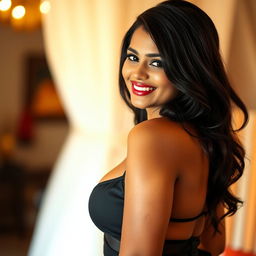 A captivating portrait of a hot Indian woman, exuding confidence and allure