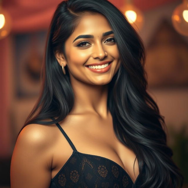 A captivating portrait of a hot Indian woman, exuding confidence and allure