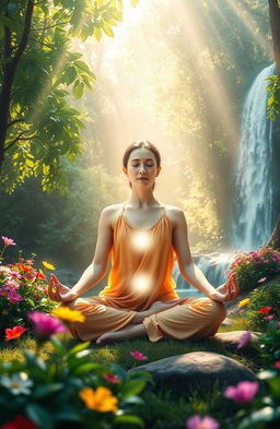 A vibrant and serene scene depicting the concept of spiritual awakening