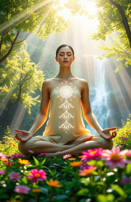 A vibrant and serene scene depicting the concept of spiritual awakening