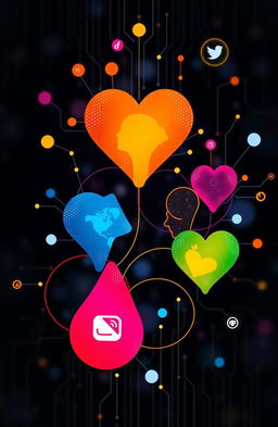 An abstract representation of building meaningful relationships in a digital world, featuring interconnected shapes symbolizing human connections and technology