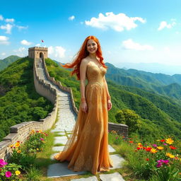 A panoramic view of the Great Wall of Koto Gadang surrounded by lush green mountains and a serene atmosphere