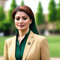 A professional, high-quality photograph of Maryam Nawaz