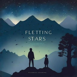 This is a high-quality digital art image of a dark and mysterious book cover titled 'Fleeting Stars'