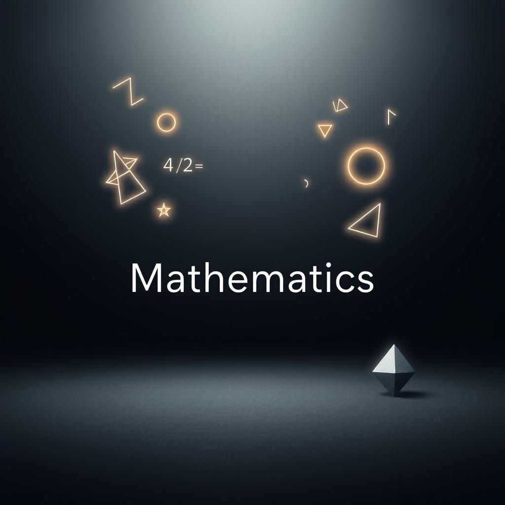 A mathematics book cover design that embodies mystery and intrigue while remaining minimalist