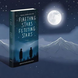 This is a high-quality digital art image of a dark and mysterious book cover titled 'Fleeting Stars'