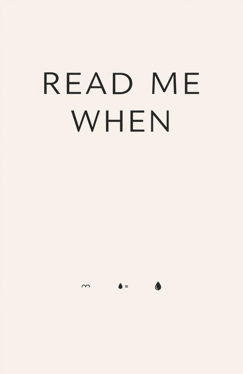 A minimalist book cover design for a book titled 'Read Me When'