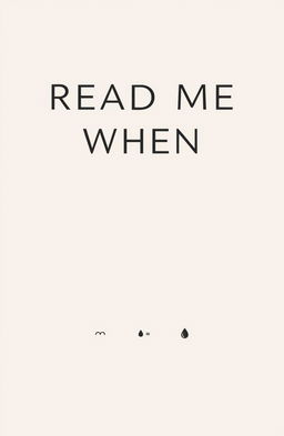 A minimalist book cover design for a book titled 'Read Me When'