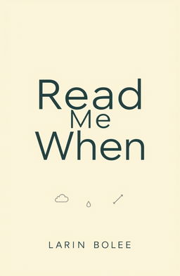 A minimalist book cover design for a book titled 'Read Me When'