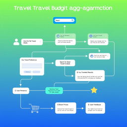 A detailed flowchart design for a travel budget aggregator website