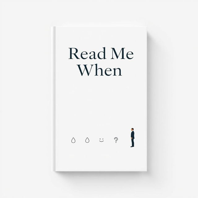 A stylish minimalist book cover design for 'Read Me When', aimed at an adult audience