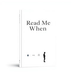 A stylish minimalist book cover design for 'Read Me When', aimed at an adult audience