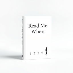 A stylish minimalist book cover design for 'Read Me When', aimed at an adult audience