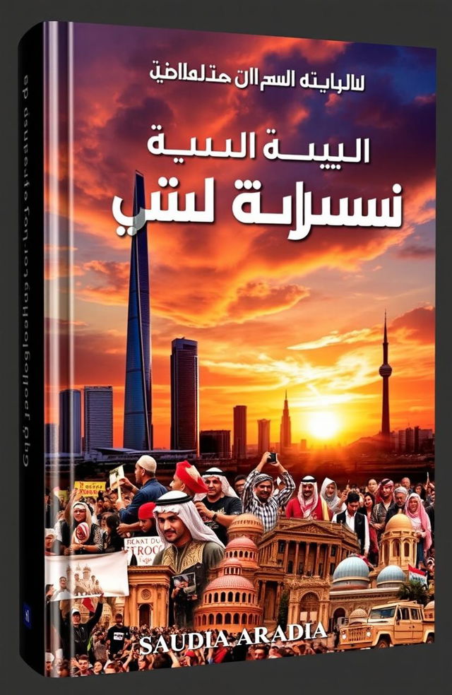 A visually striking book cover for a title named 'أحداث هزت السعودية' (Events that Shocked Saudi Arabia)