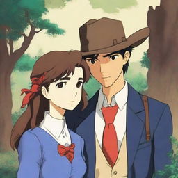 A high-quality digital art image, meticulously crafted, showcasing a young western couple