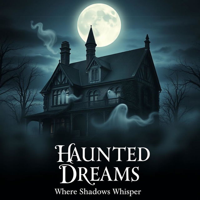 A captivating poster of a haunted house set against a twilight background