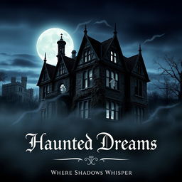 A captivating poster of a haunted house set against a twilight background