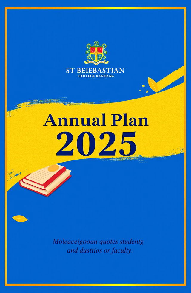 A book cover design for the 'Annual Plan 2025' of St Sebastian College, Kandana