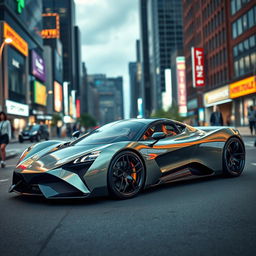 A sleek, lightweight 2-seater supercar designed for urban environments, blending agility, style, and cutting-edge green technology