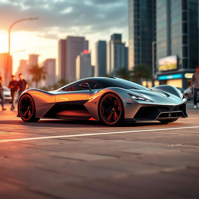 A sleek, lightweight 2-seater supercar designed for urban environments, blending agility, style, and cutting-edge green technology