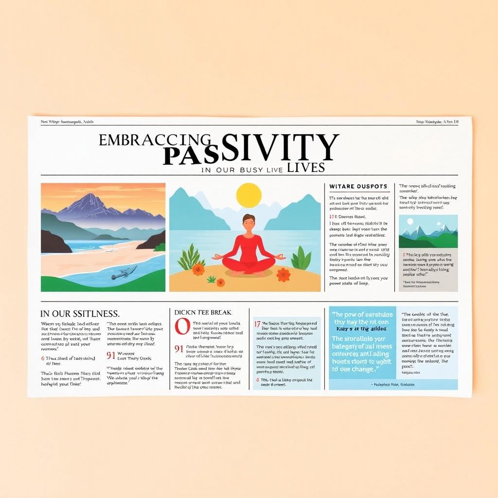 A creative and engaging wall newspaper layout focused on the theme of passivity