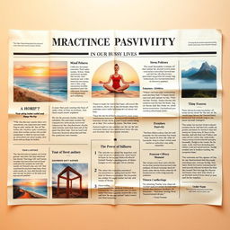 A creative and engaging wall newspaper layout focused on the theme of passivity