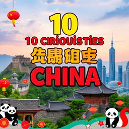 A visually striking thumbnail for a video titled '10 Curiosities About China'