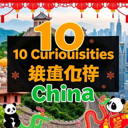 A visually striking thumbnail for a video titled '10 Curiosities About China'